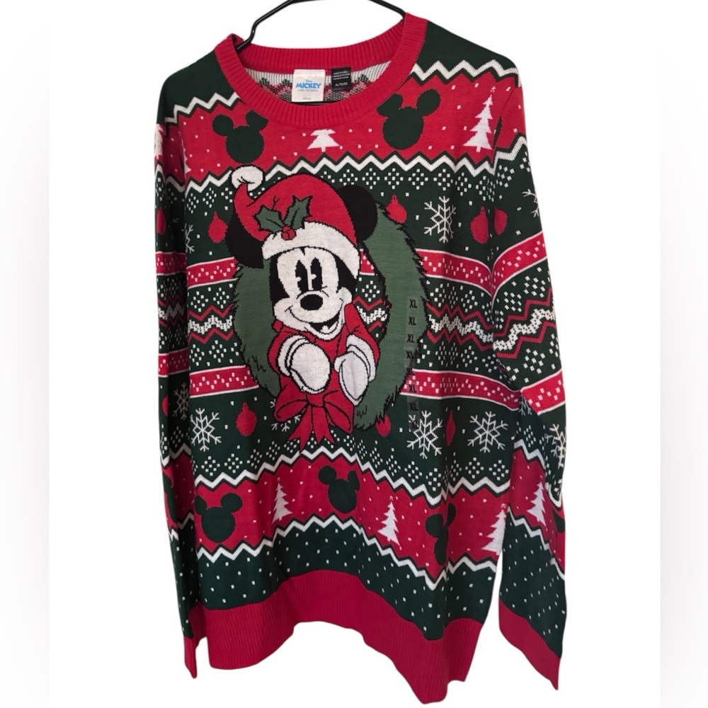 Disney Mickey and Friends Festive Sweater - Red and Green